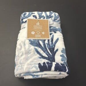 2pc DEBORAH CONNOLLY  Bath Towel Set - Ocean Flood - White/Navy